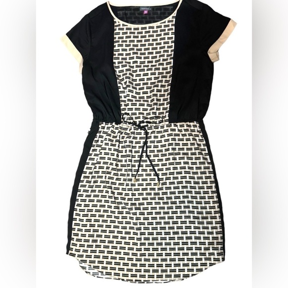 Vince Camuto Women’s Casual Geometrical Printed Color Block Cuff Sleeve Dress 10 - Picture 3 of 16